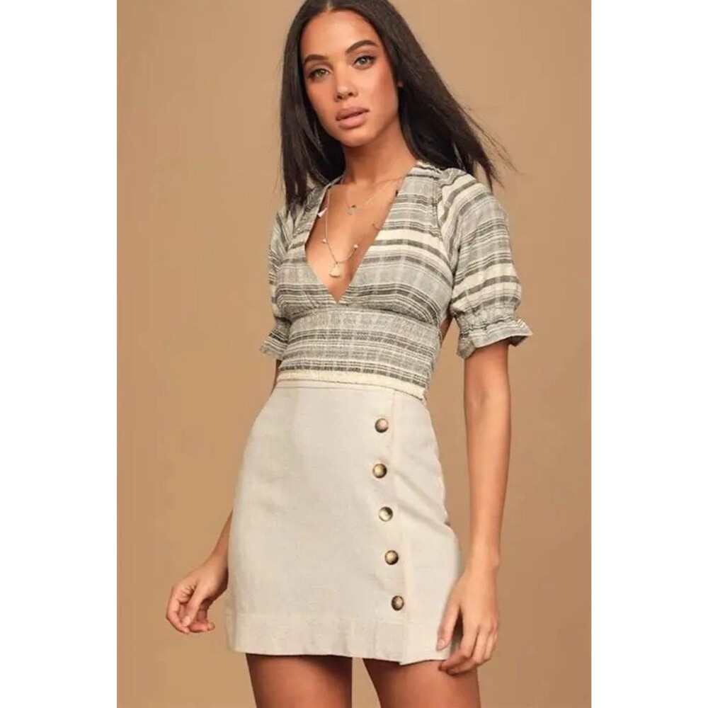 Minkpink Kimberly Puff Sleeve Top NWT